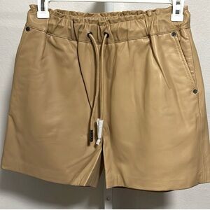 LITA by Ciara Leather Tan High Waist Shorts